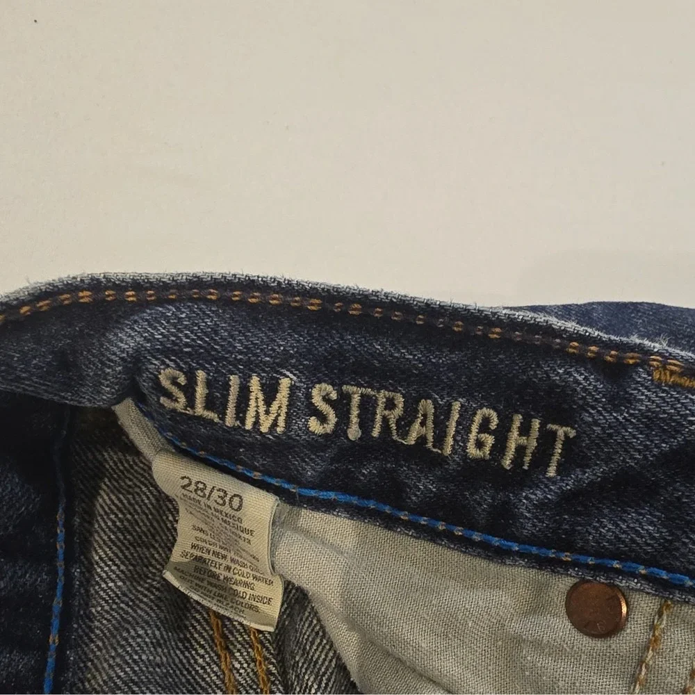 American Eagle Outfitters Slim Straight Blue Dark Wash Jeans